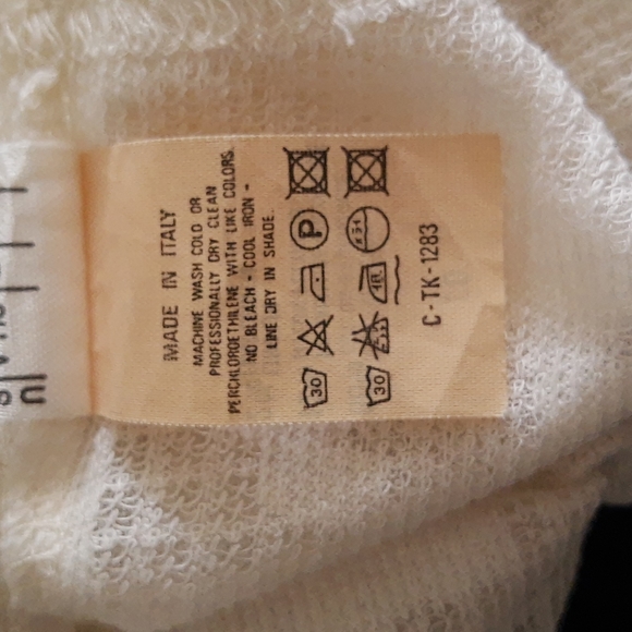 PENNYBLACK Cotton Linen Blend Knit Long Sleeve Top, Ivory, Made in Italy Size 8 - Picture 7 of 10